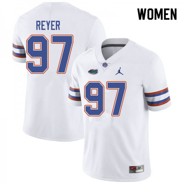 Jordan Brand Women #97 Theodore Reyer Florida Gators College Football Jerseys White